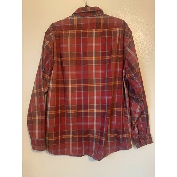 Orvis Classic Collection Mens Shirt Large Button Down LS Plaid Orange - Picture 3 of 6